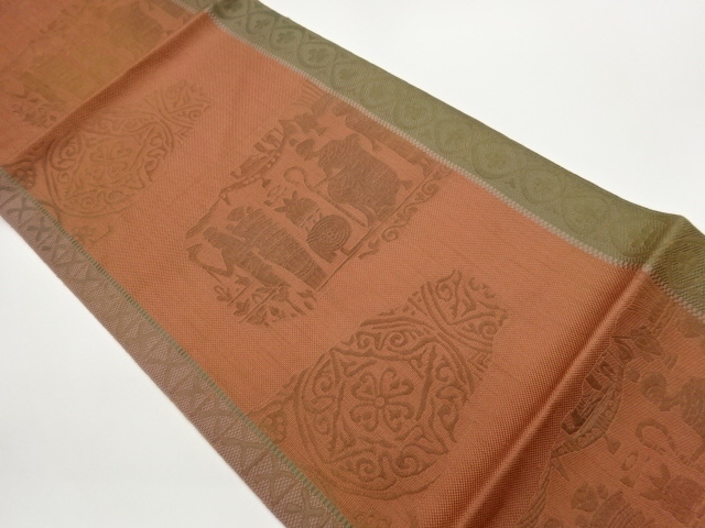 JAPANESE NAGOYA OBI / CHIKUZEN HAKATA / WOVEN ABSTRACT STRIPE